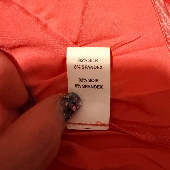 Ramy Brook Victoria Radiant Coral Silk button down Blouse medium - Picture 4 of 4